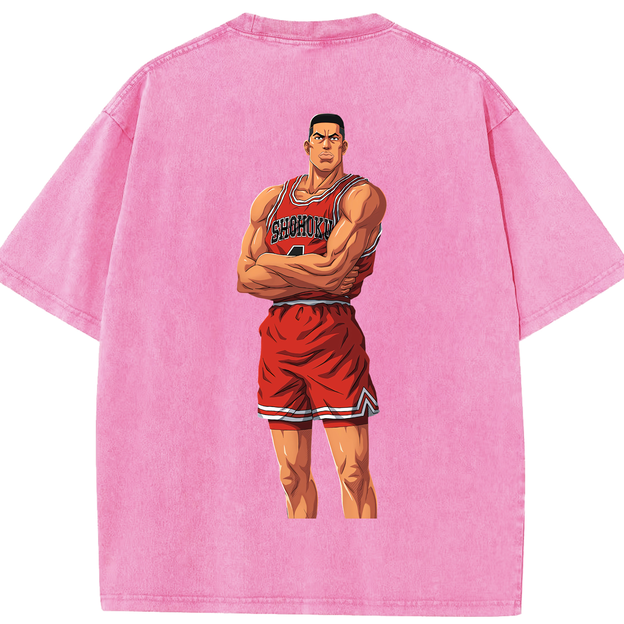 SLAM DUNK／スラムダンク 綿100% ヴィンテージ風 半袖Tシャツ（背面プリント）